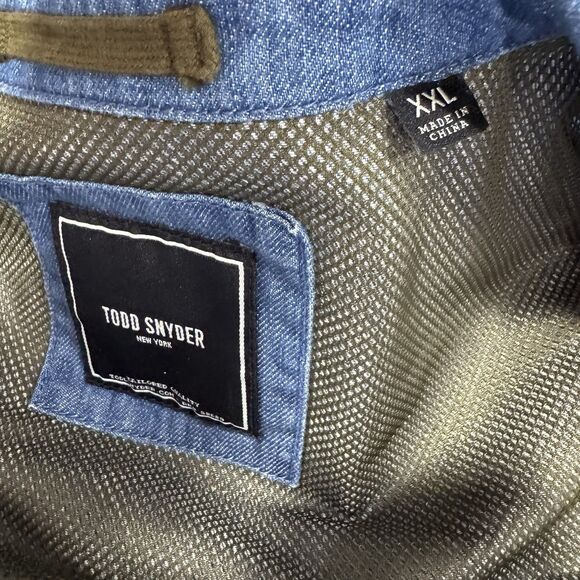 Todd Snyder Easy Going Release Denim Club Jacket Men’s XXL Zipper Bomber Blue - Picture 10 of 15